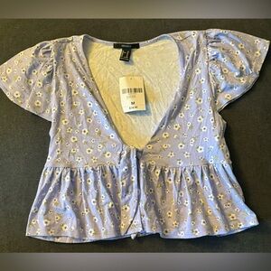 Purple top with flowers